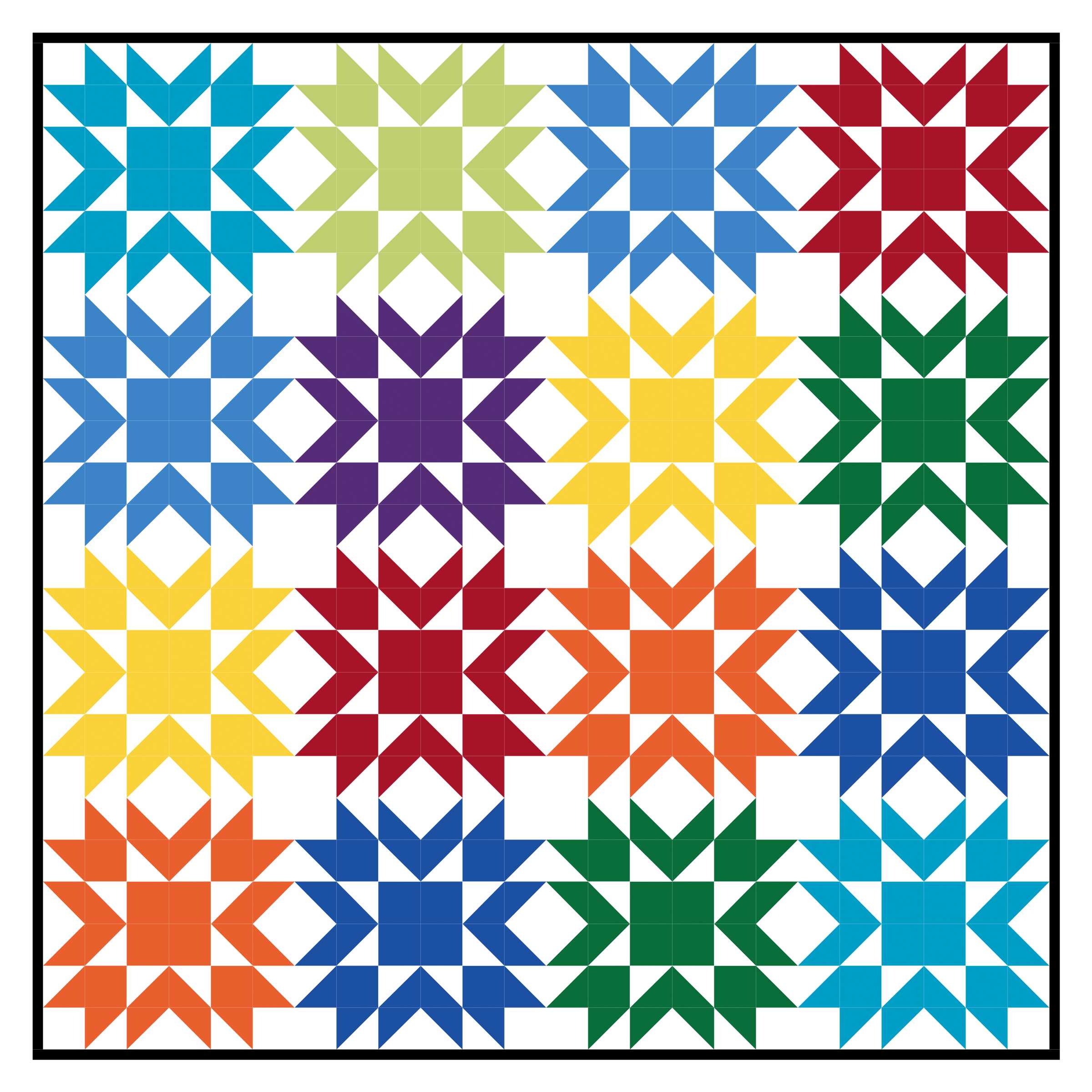 Hawaiian Stars Quilt Pattern- Easy for beginners- Wall quilt- Digital ...