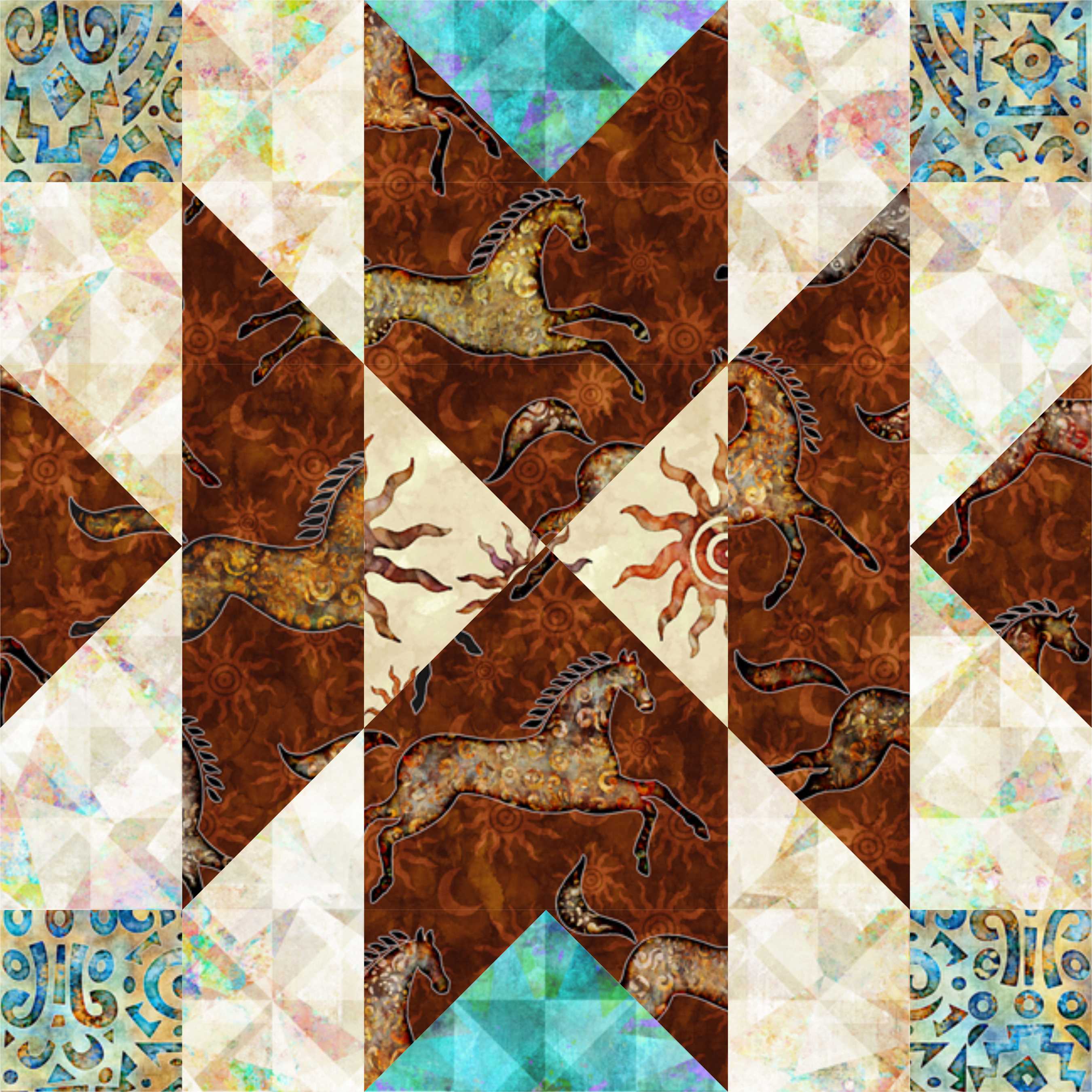 Southwest Flair Quilt Pattern Digital Download Blue Bear Quilts